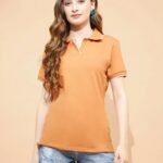 Rust Cotton Blend T-Shirt