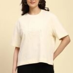 Cream UV Protection Oversized Top