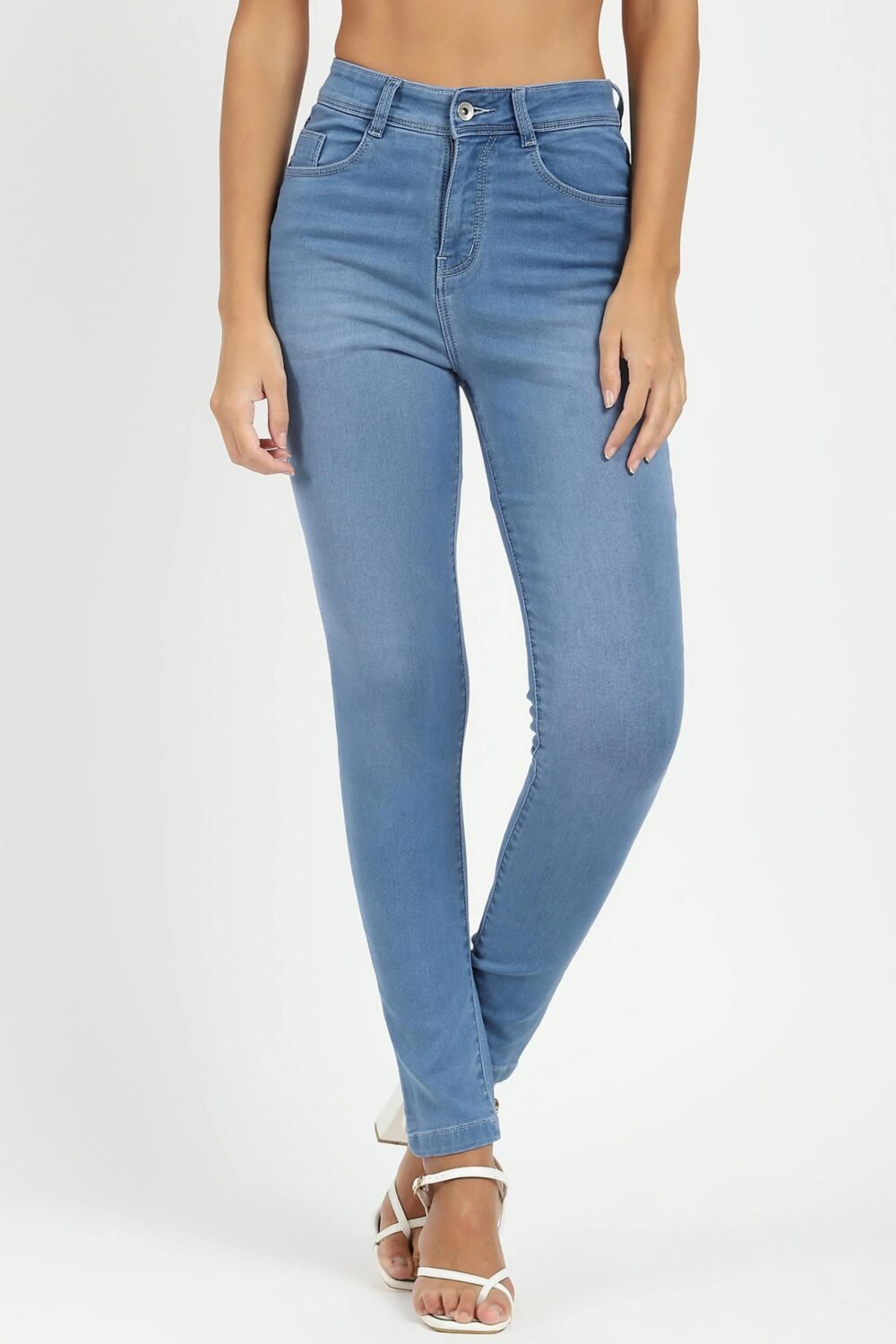 Blue High Waist Slim Jeans