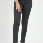 Dark Grey High Waist Slim Jeans