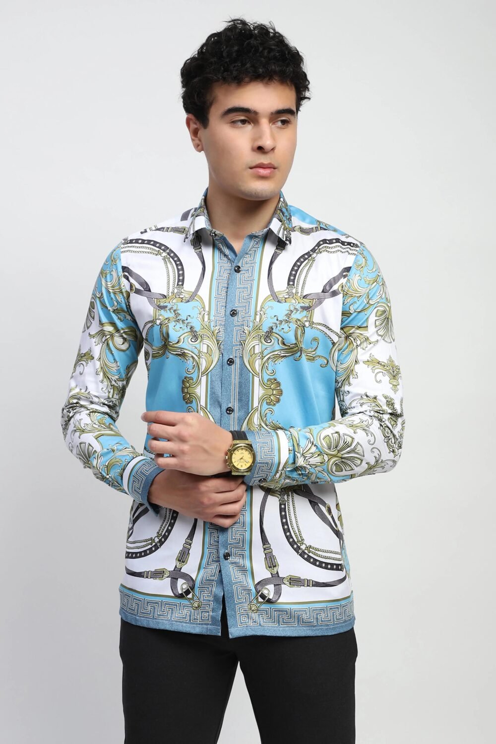 Abstract Print Cotton Regular Fit Shirt