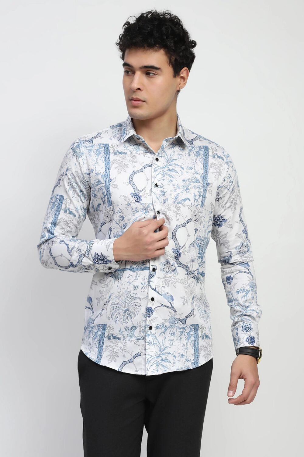White Tropical Cotton Regular Fit Shirt