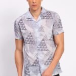 Grey Abstract Print Shirt