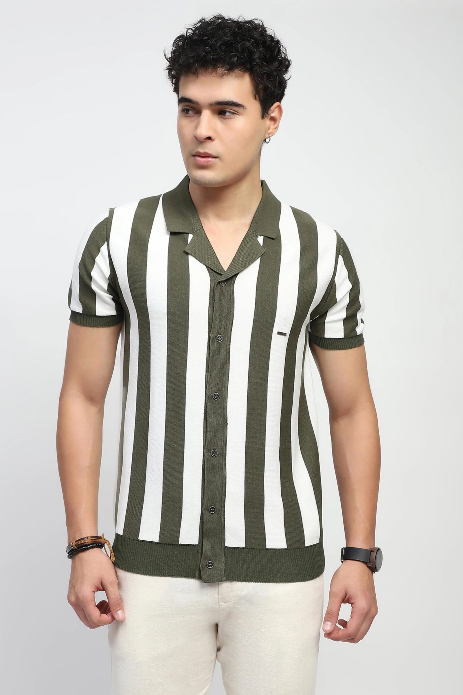 Striped Knitted Viscose Shirt