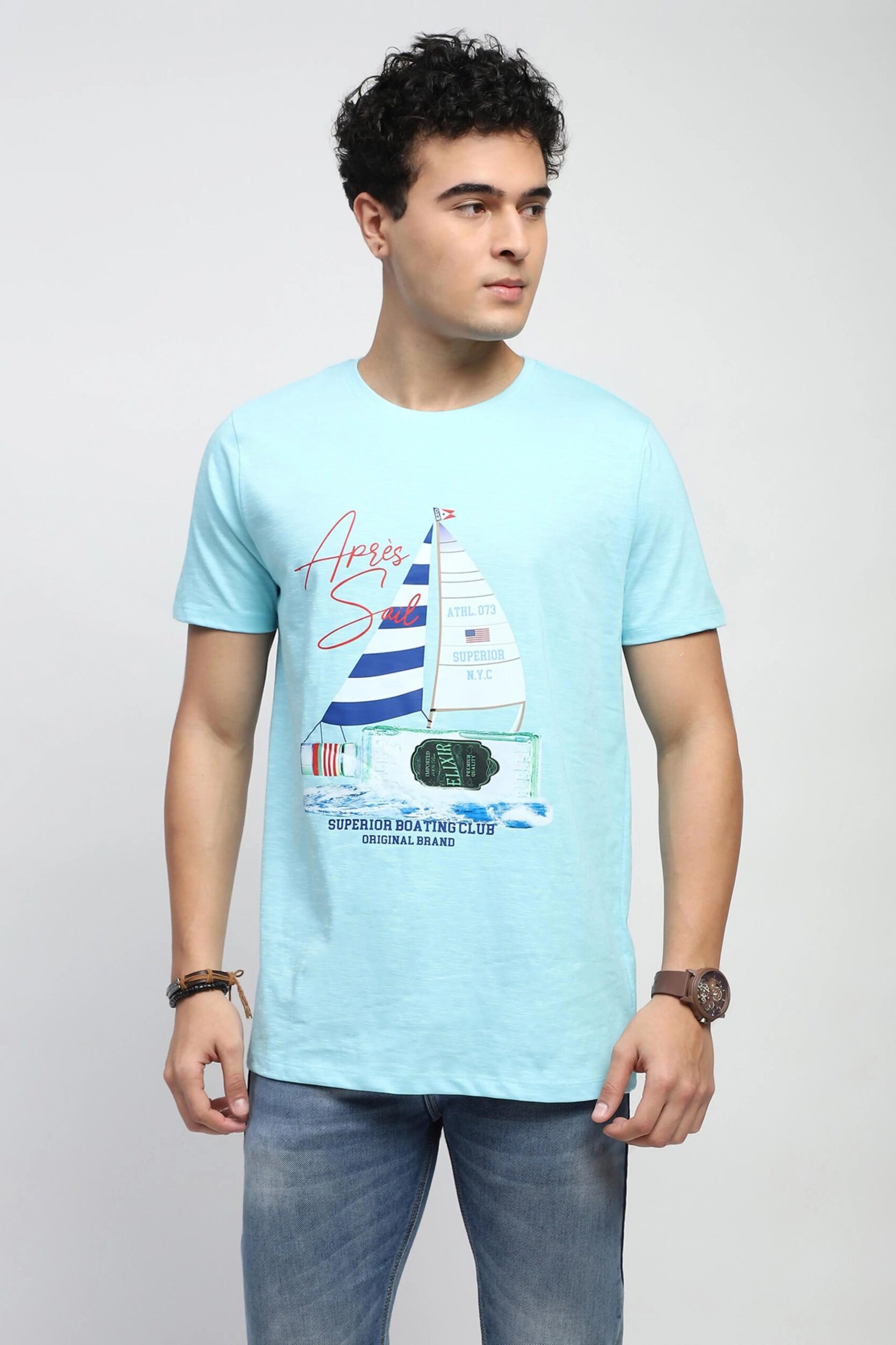 Aqua Graphic Cotton T-Shirt