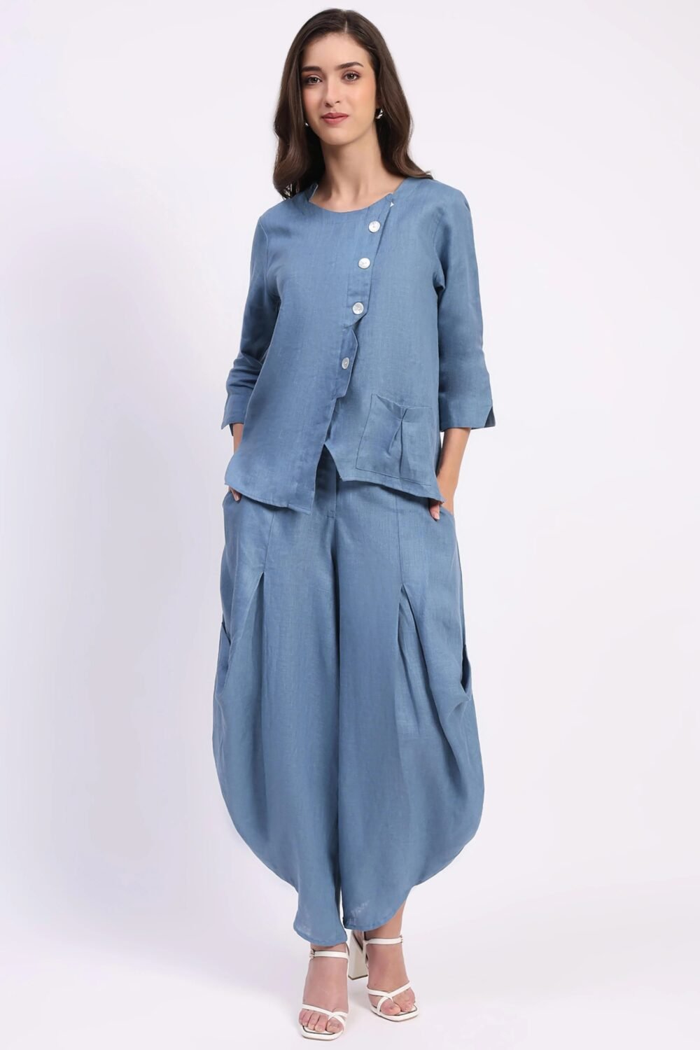 Blue Linen Co-ord Set