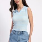 Viscose Striped Crop Top