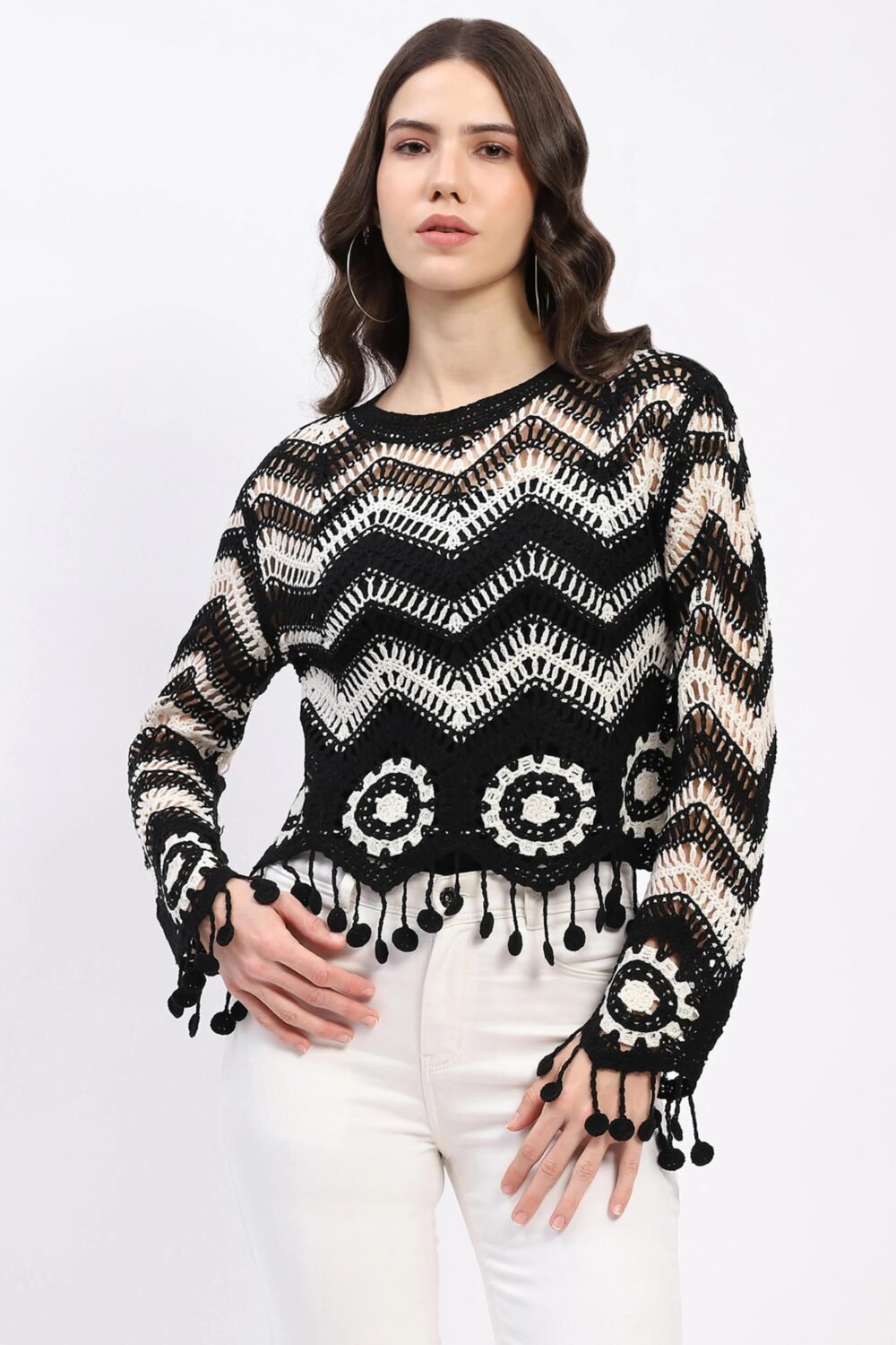 Chevron Woven Crochet Top