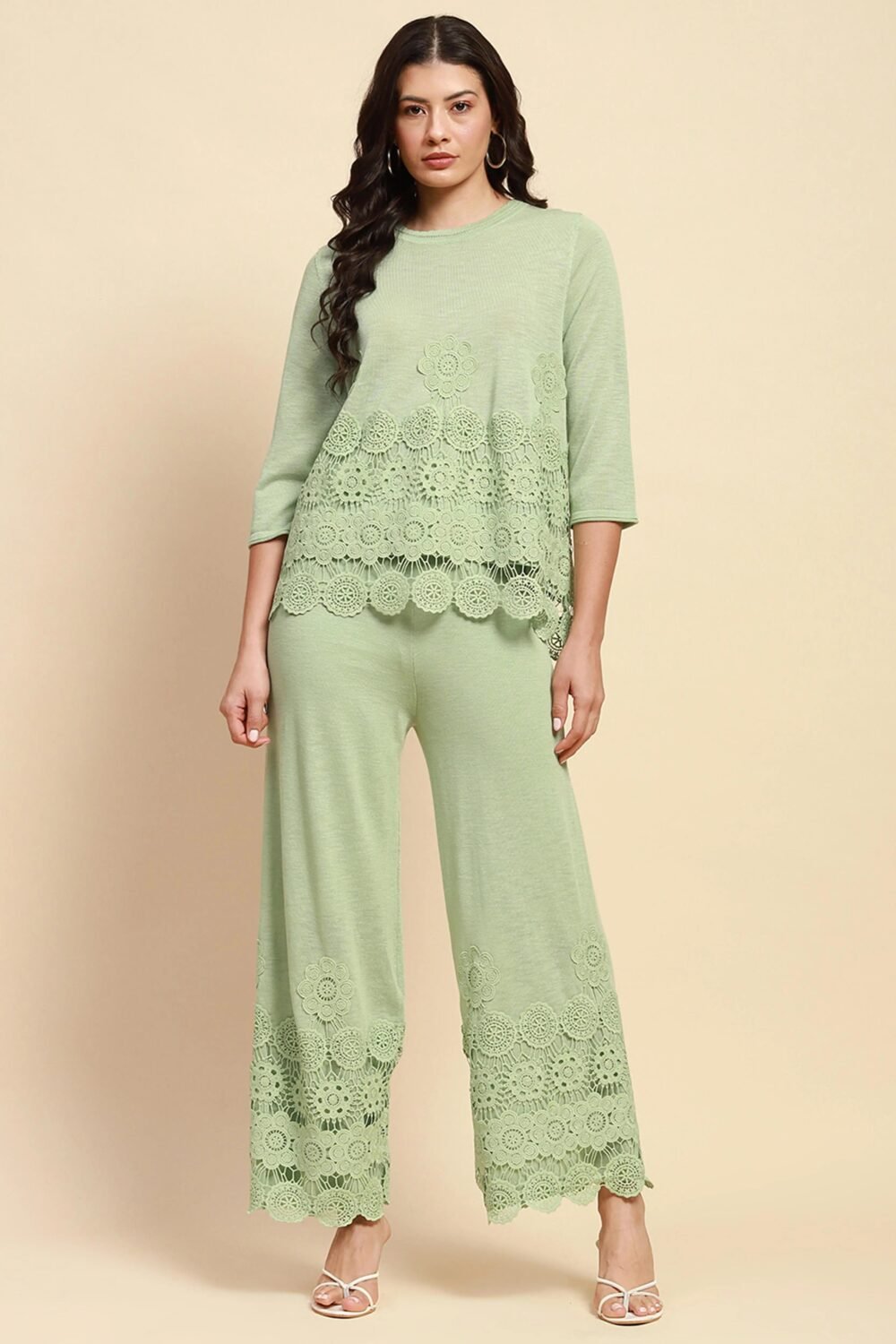 Green Viscose Relaxed Fit Co-ord Sets