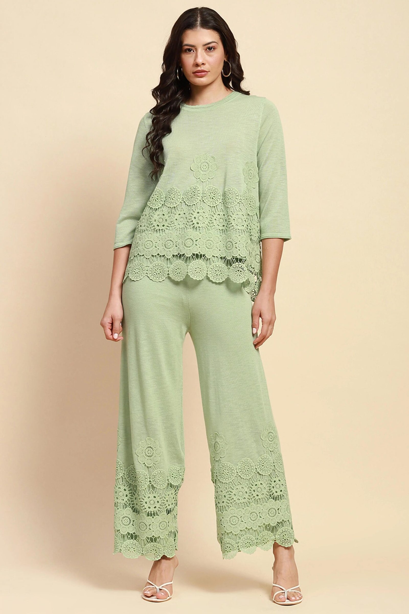 Green Viscose Relaxed Fit Co-ord Sets