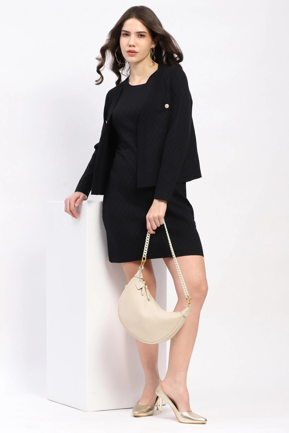 Black Winter Dress Set