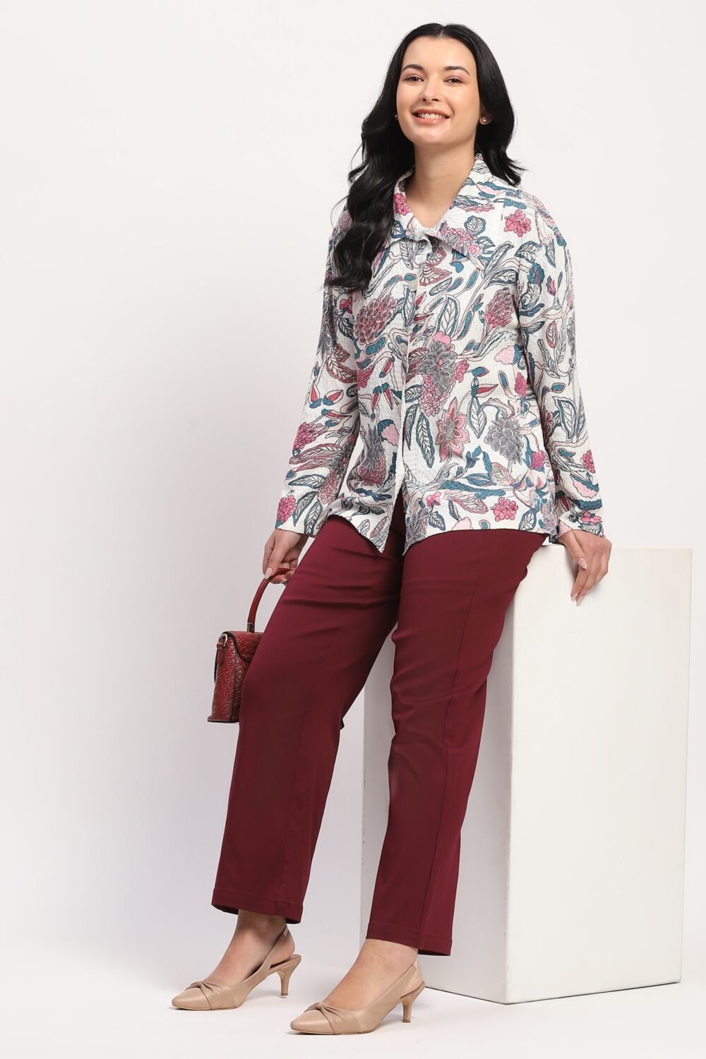 Multicolor Floral Knitted Shirt