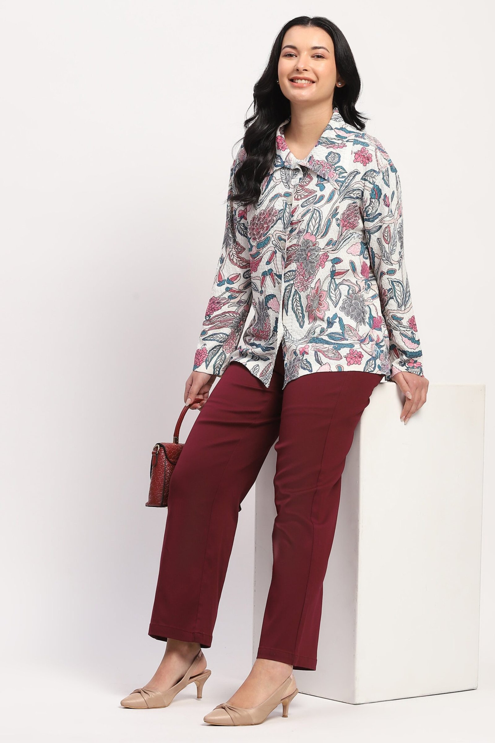 Multicolor Floral Knitted Shirt