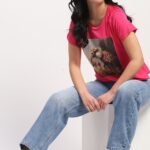 Fuchsia Animal Love Printed Top
