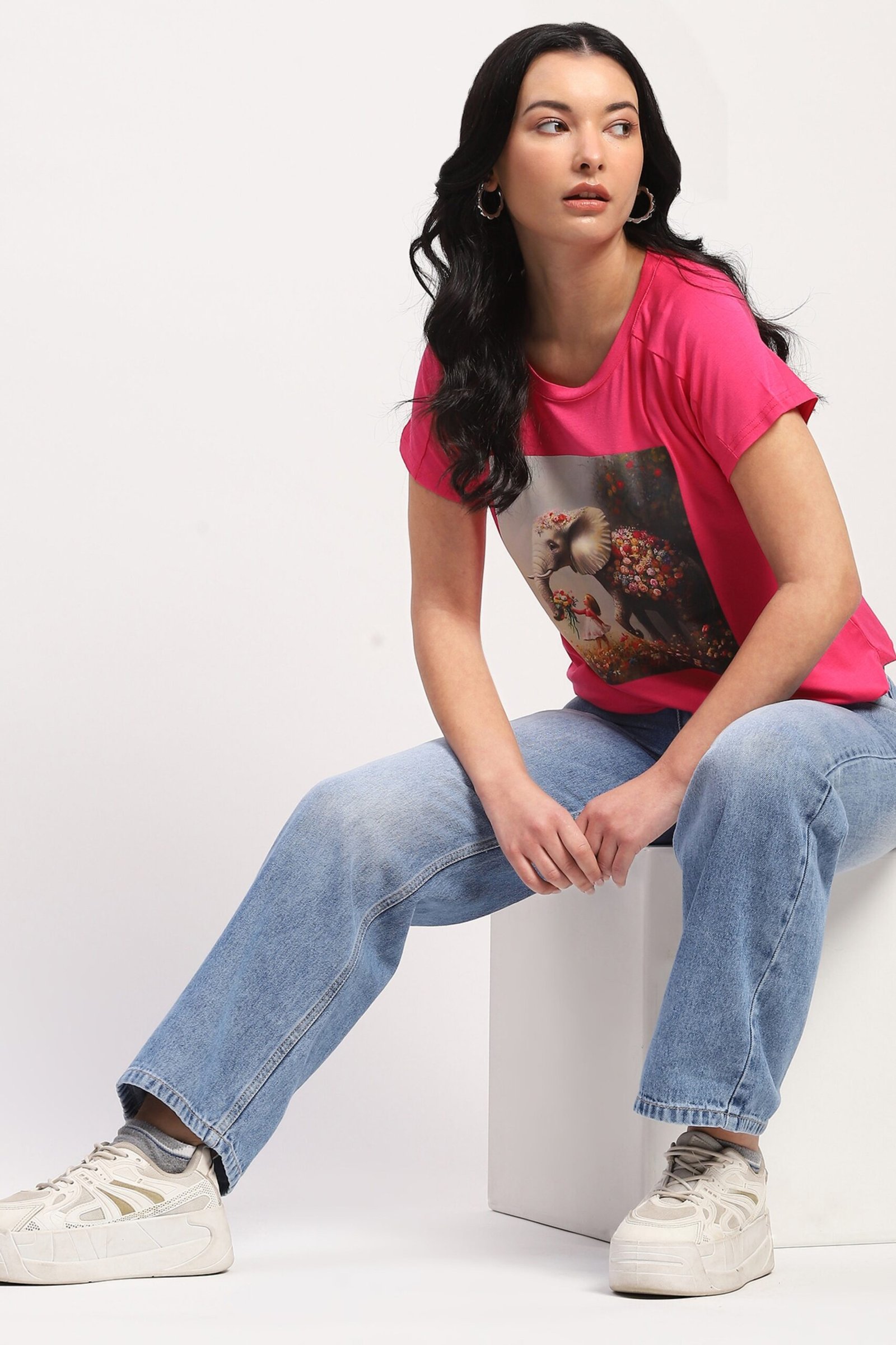 Fuchsia Animal Love Printed Top