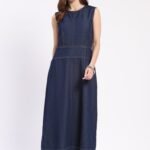 Royal Blue Denim Midi Dress