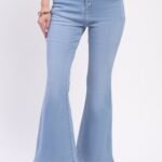 Light Blue Lace Detail Bootcut Jeans