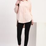 Pink Polyester Cut work Solid Shirt
