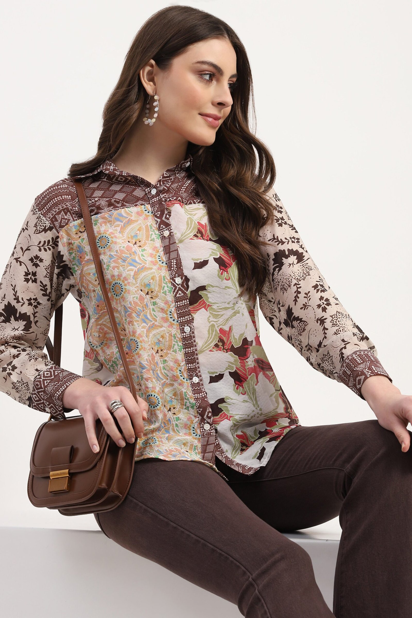 Multicolor Rayon Blend Printed Shirt