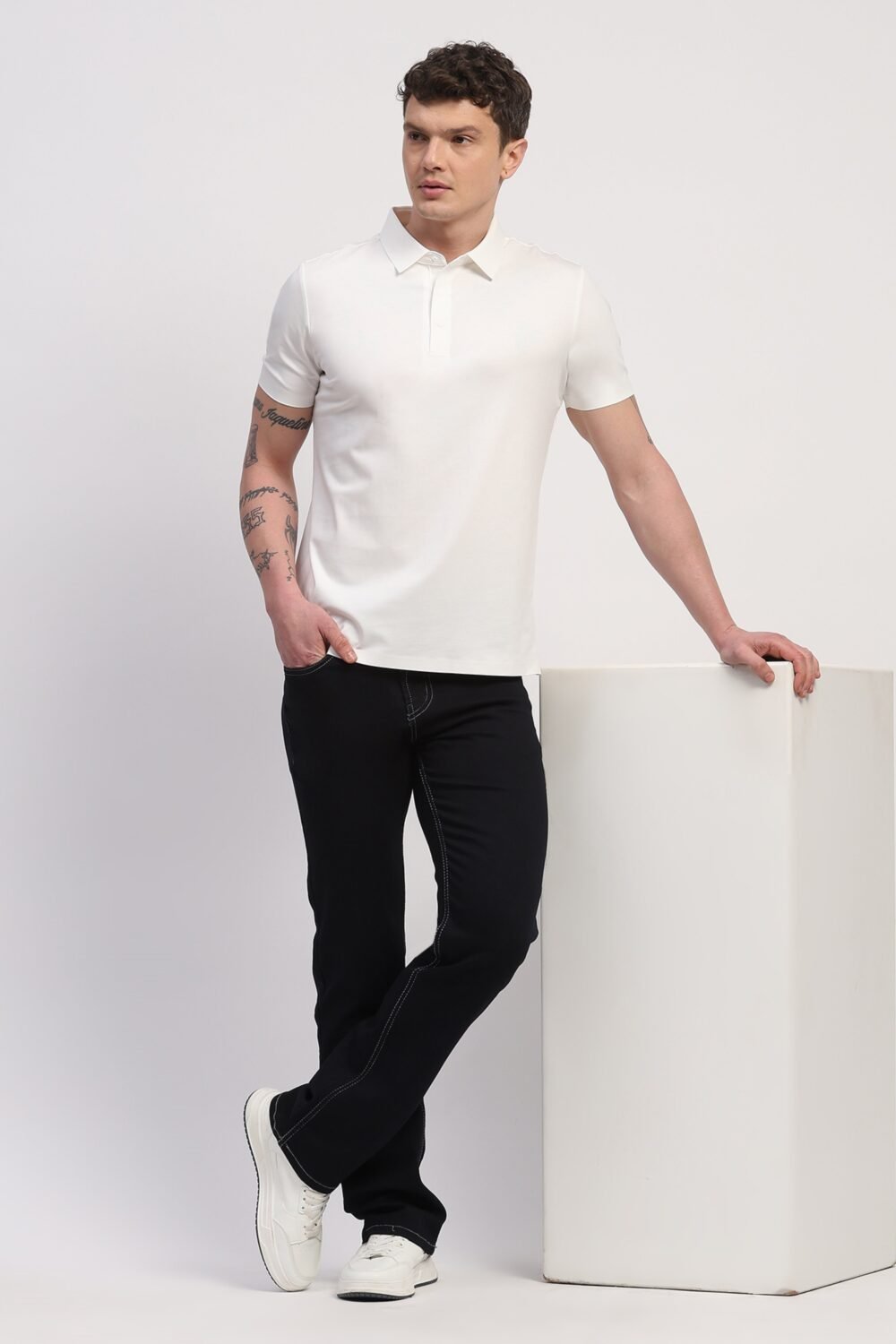 White Premium Stitchless Solid T-Shirt