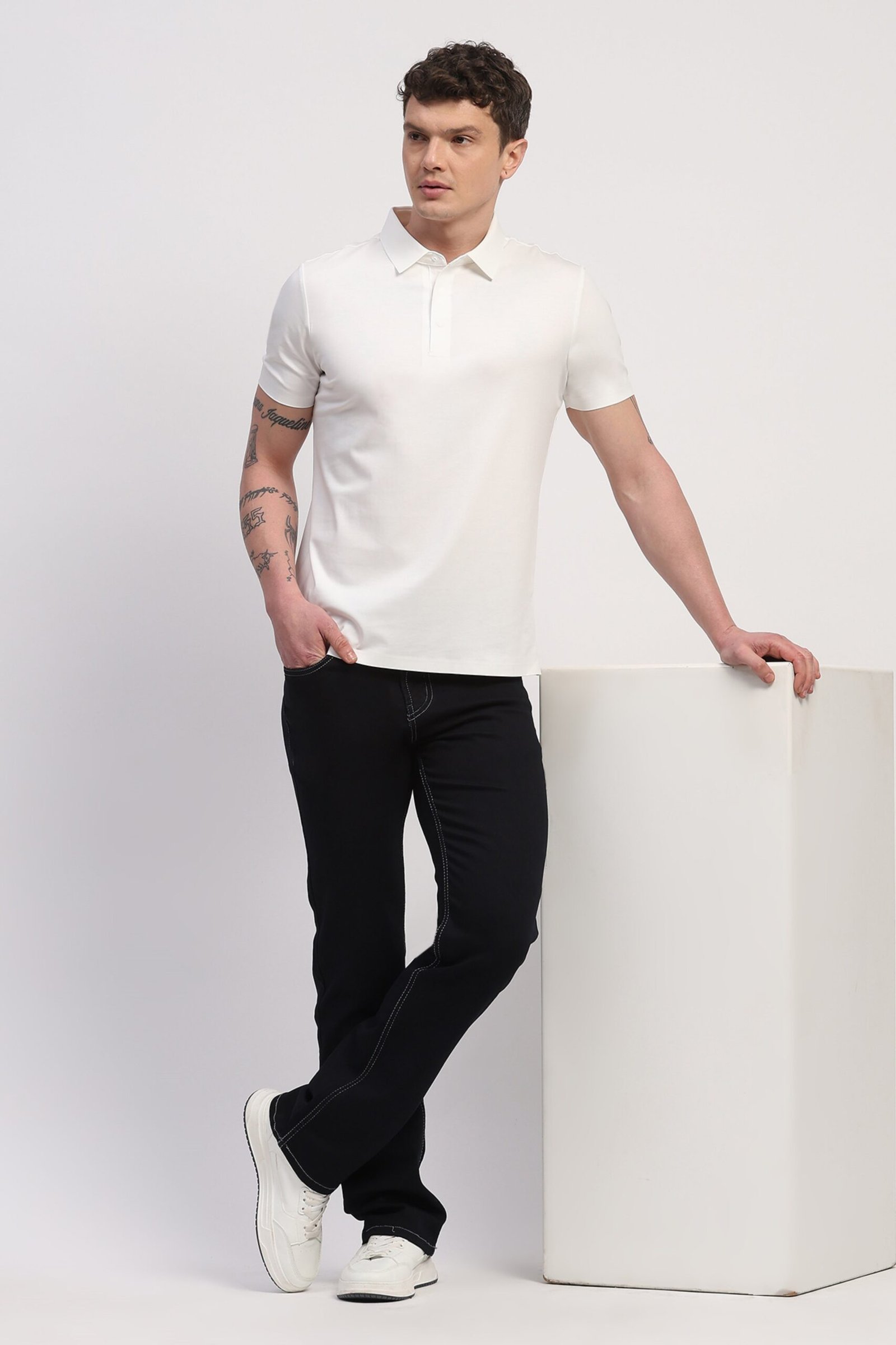 White Premium Stitchless Solid T-Shirt