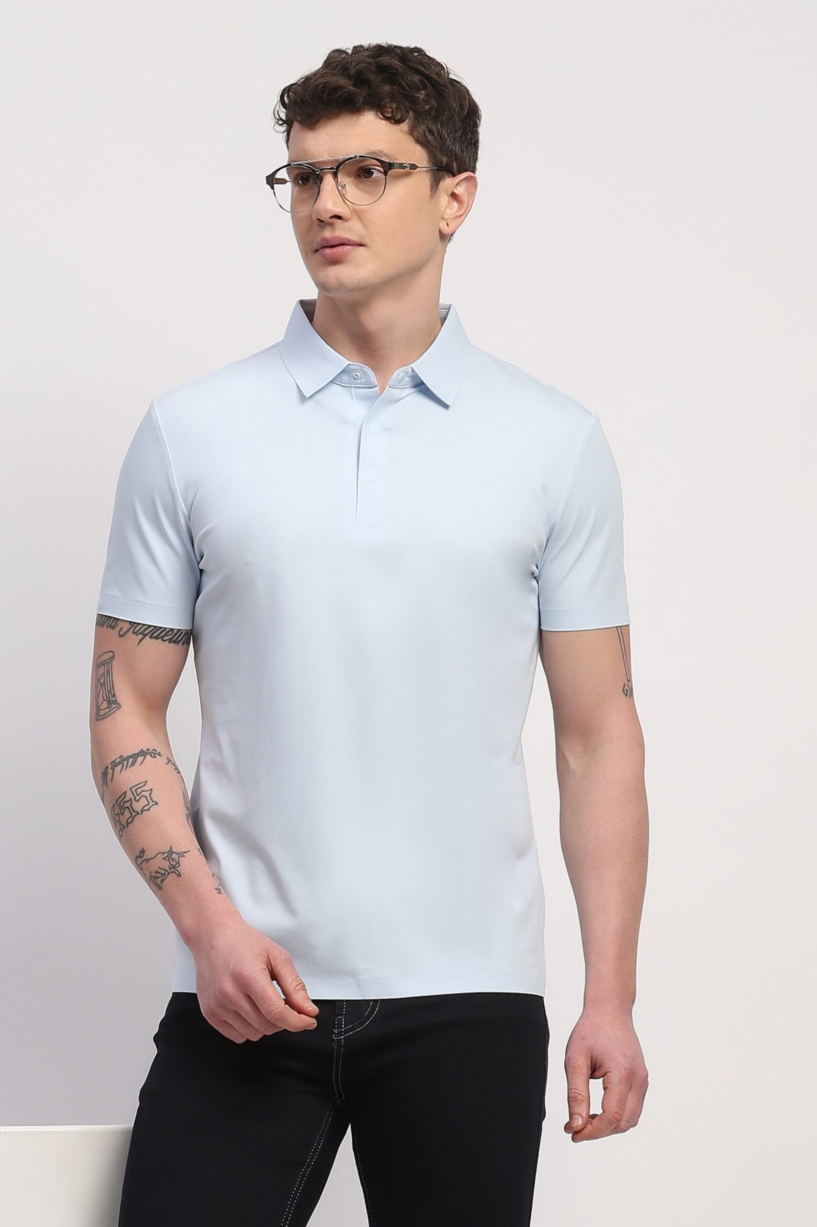 Sky Blue Premium Stitchless Solid T-Shirt