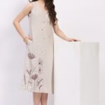 Off-White Embroidered Linen Dress