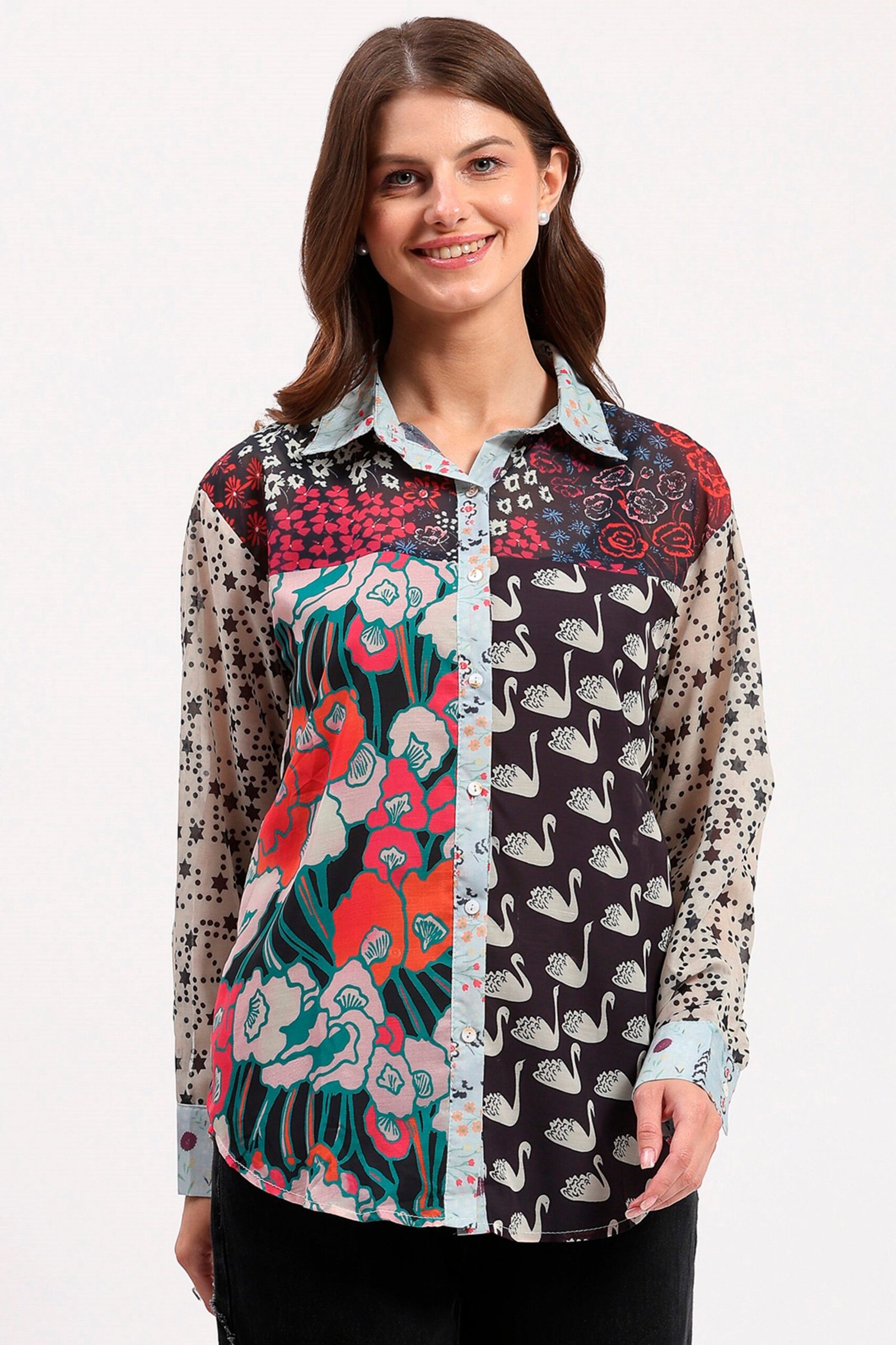 Multicolor Printed Lightweight Shirt