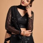 Exquisite Black Color Sequins Work  Lehenga choli