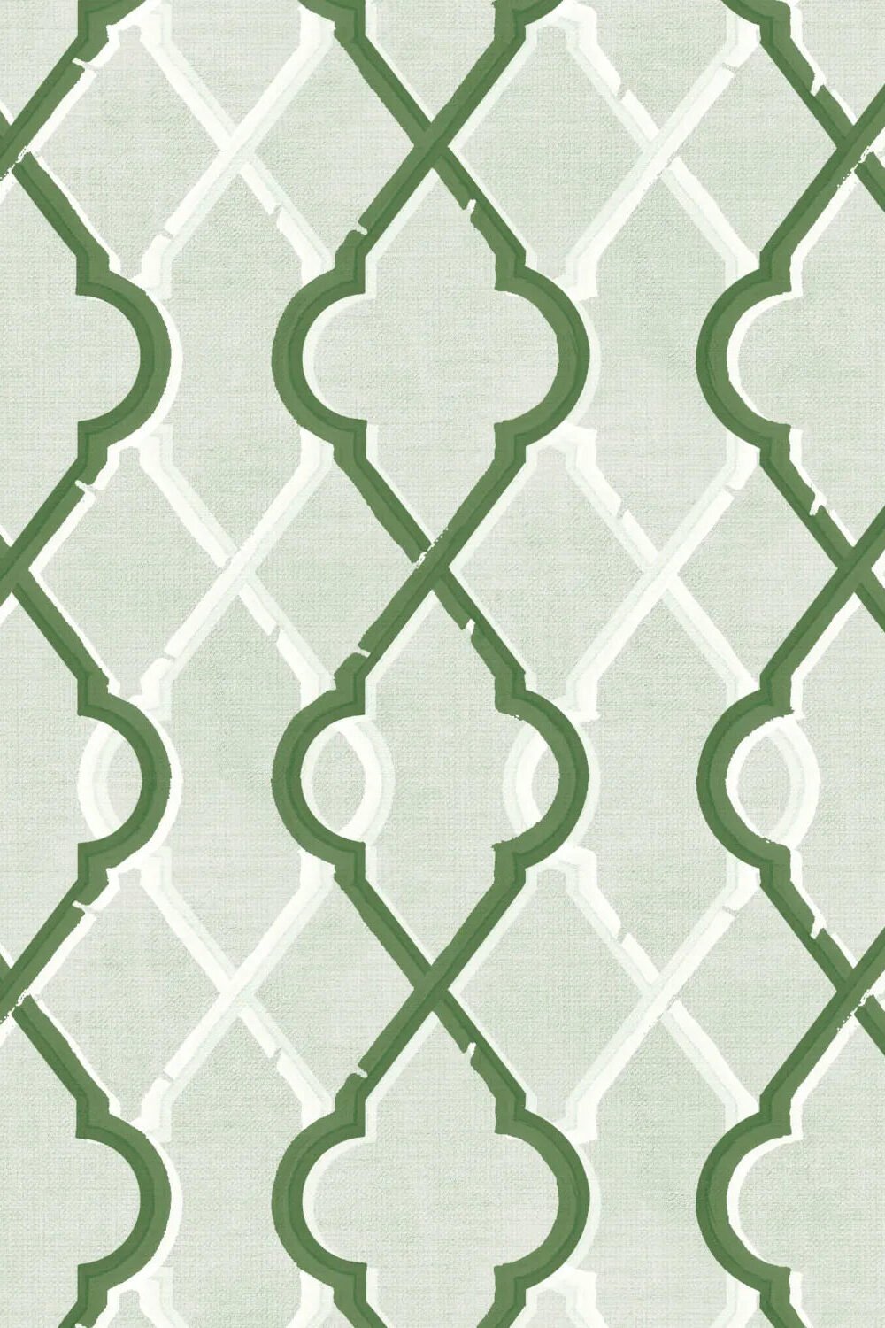 Painted Lattice in Forest Green Wallpaper