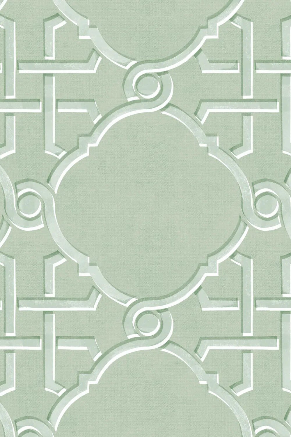 Extravagant Trellis in Sage Green Wallpaper