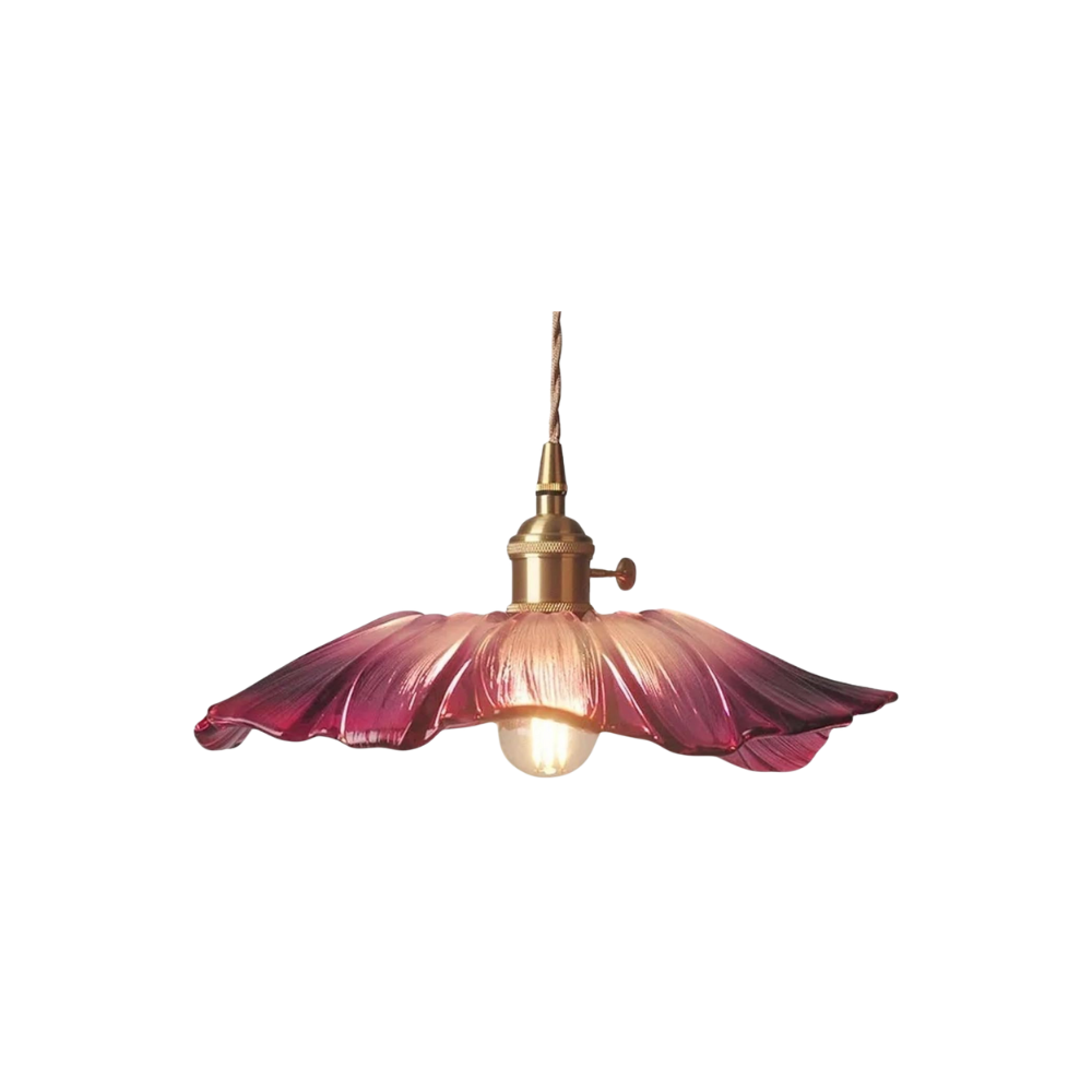 Lotus Glow Vintage Glass Pendant Light
