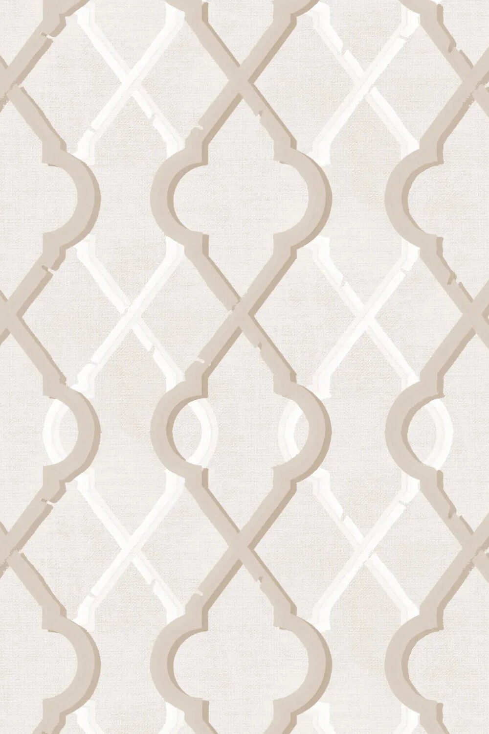 Painted Lattice in Warm Beige Wallpaper