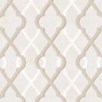 Painted Lattice in Warm Beige Wallpaper