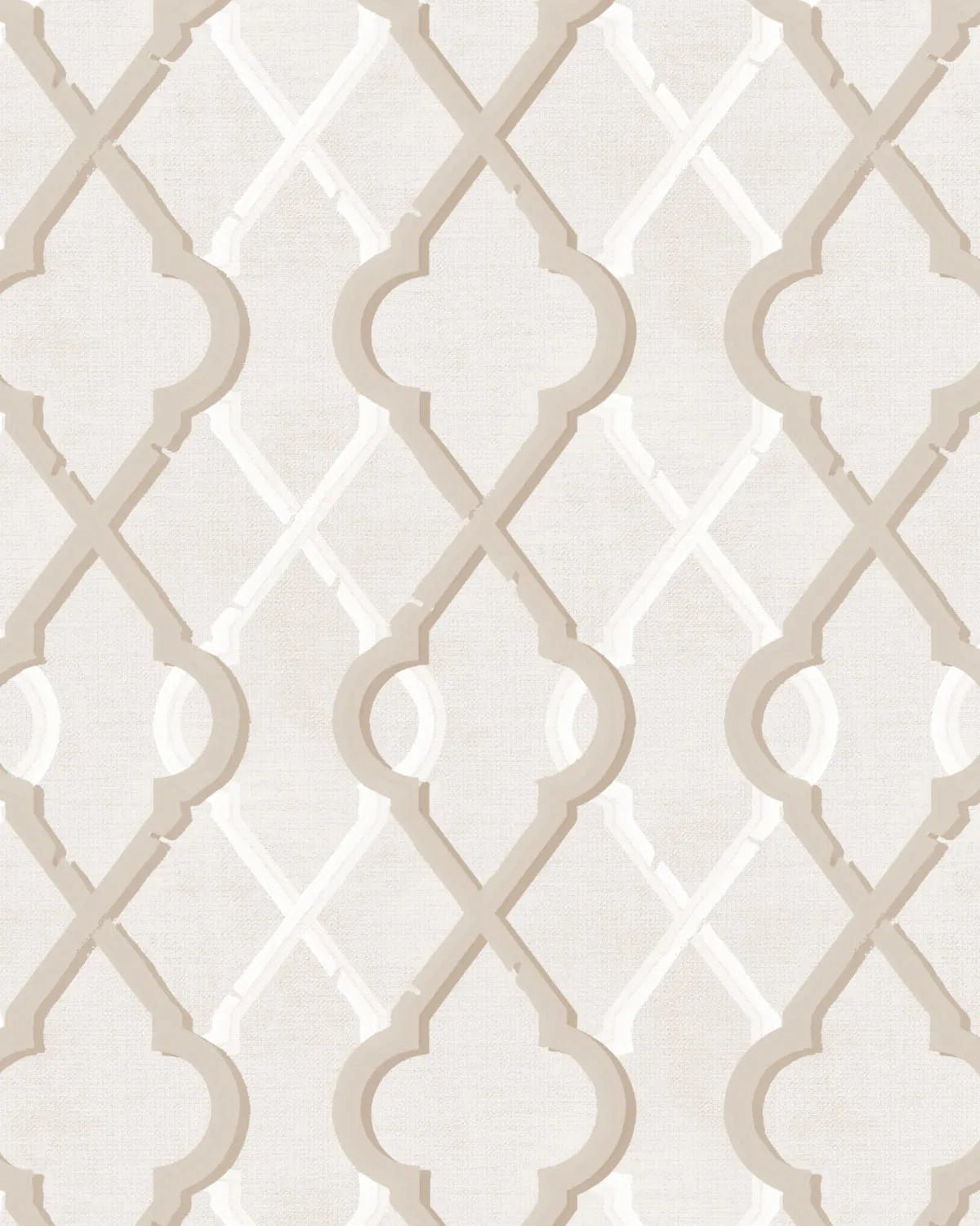 Painted Lattice in Warm Beige Wallpaper