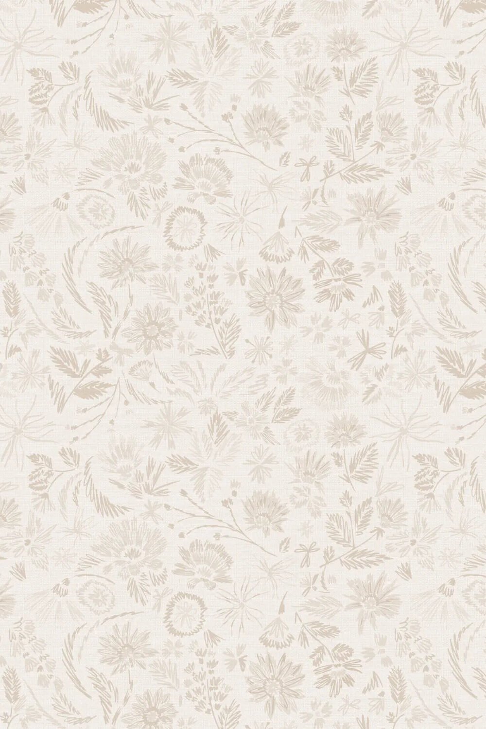 Sketchbook Flora Beige and Cream Wallpaper