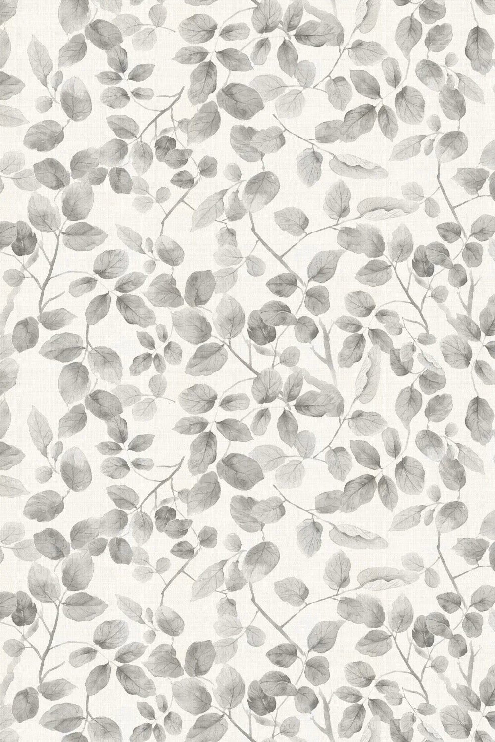 Leafy Country Foliage in Charcoal Grey Wallpaper