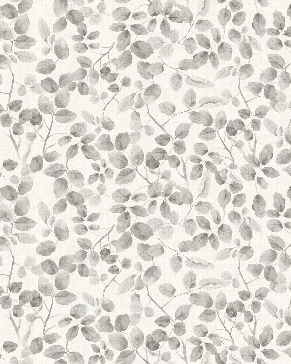 Leafy Country Foliage in Charcoal Grey Wallpaper