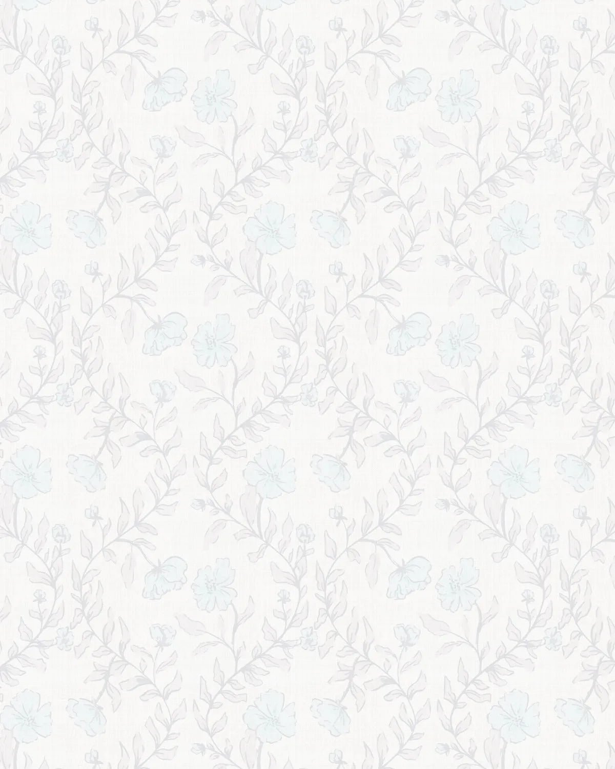 Country Floral Climber in Light Blue Wallpaper