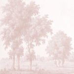 Vintage Oak Tree in Pink Wallpaper Mural