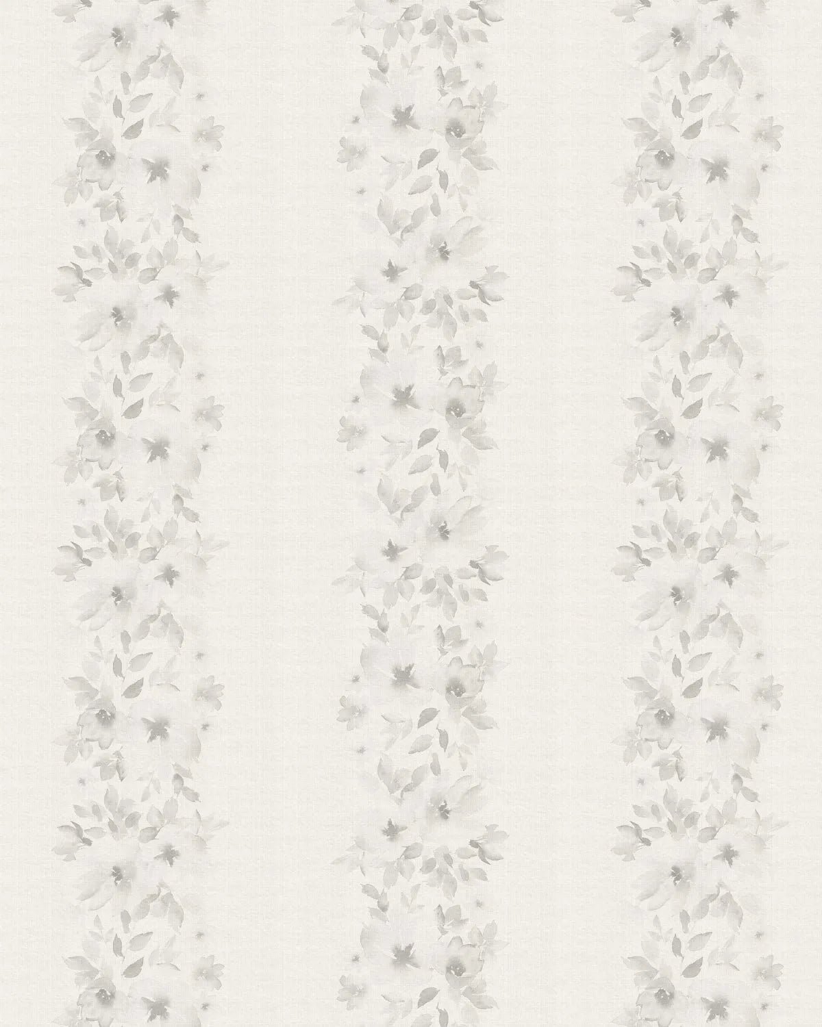 Flower Stripes in Soft Grey Wallpaper