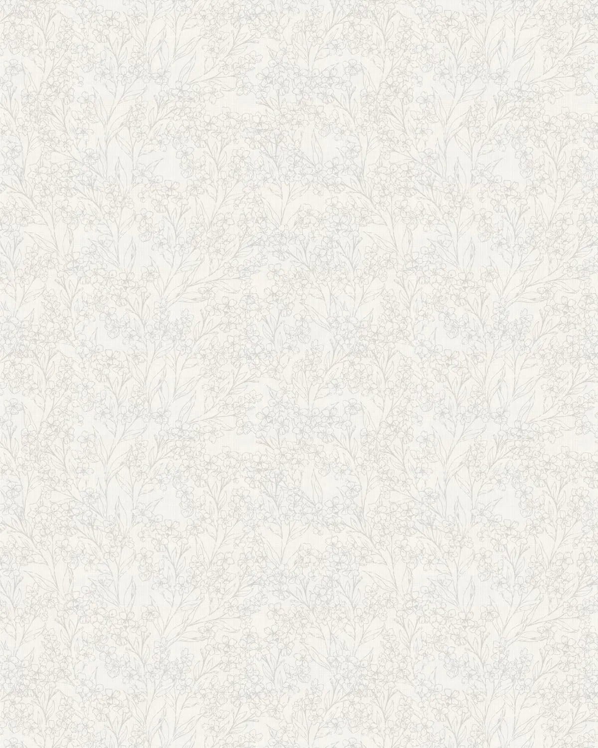 Heritage Flower Bed in Soft Grey Wallpaper