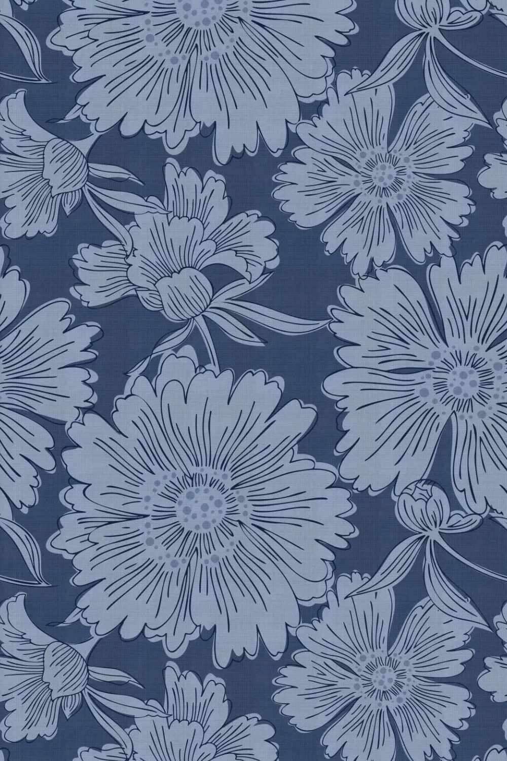 Luxe Country Floral Navy Wallpaper