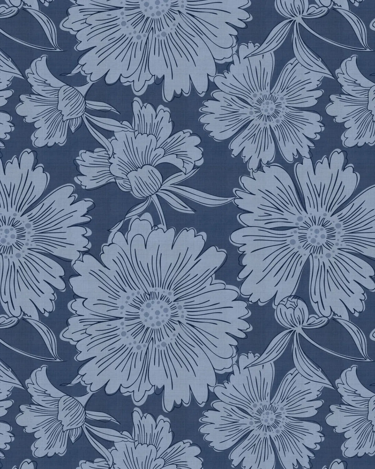 Luxe Country Floral Navy Wallpaper
