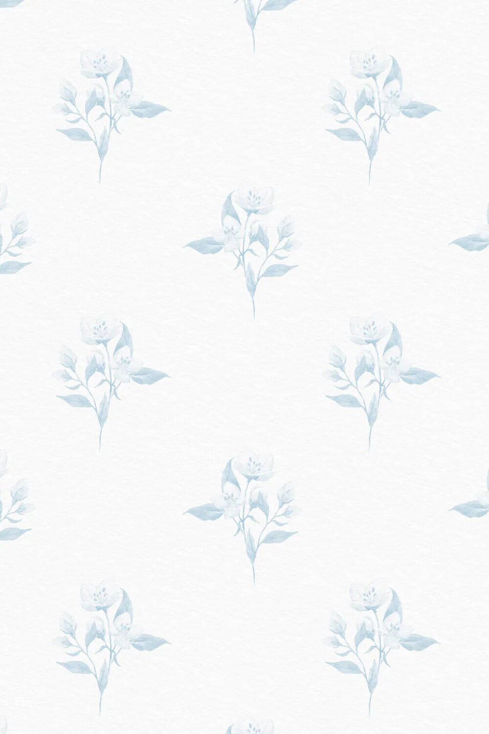 Homestead Flower Drop in Blue & White Wallpaper