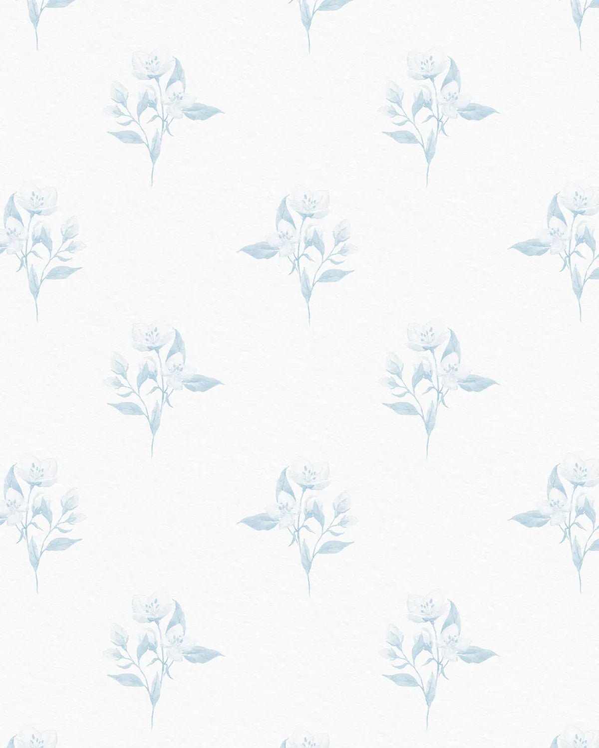 Homestead Flower Drop in Blue & White Wallpaper