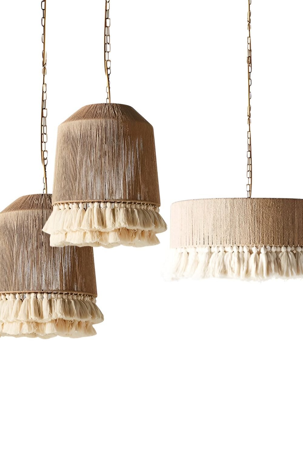 Bohemian Vintage Hemp Rope Tassel Chandelier