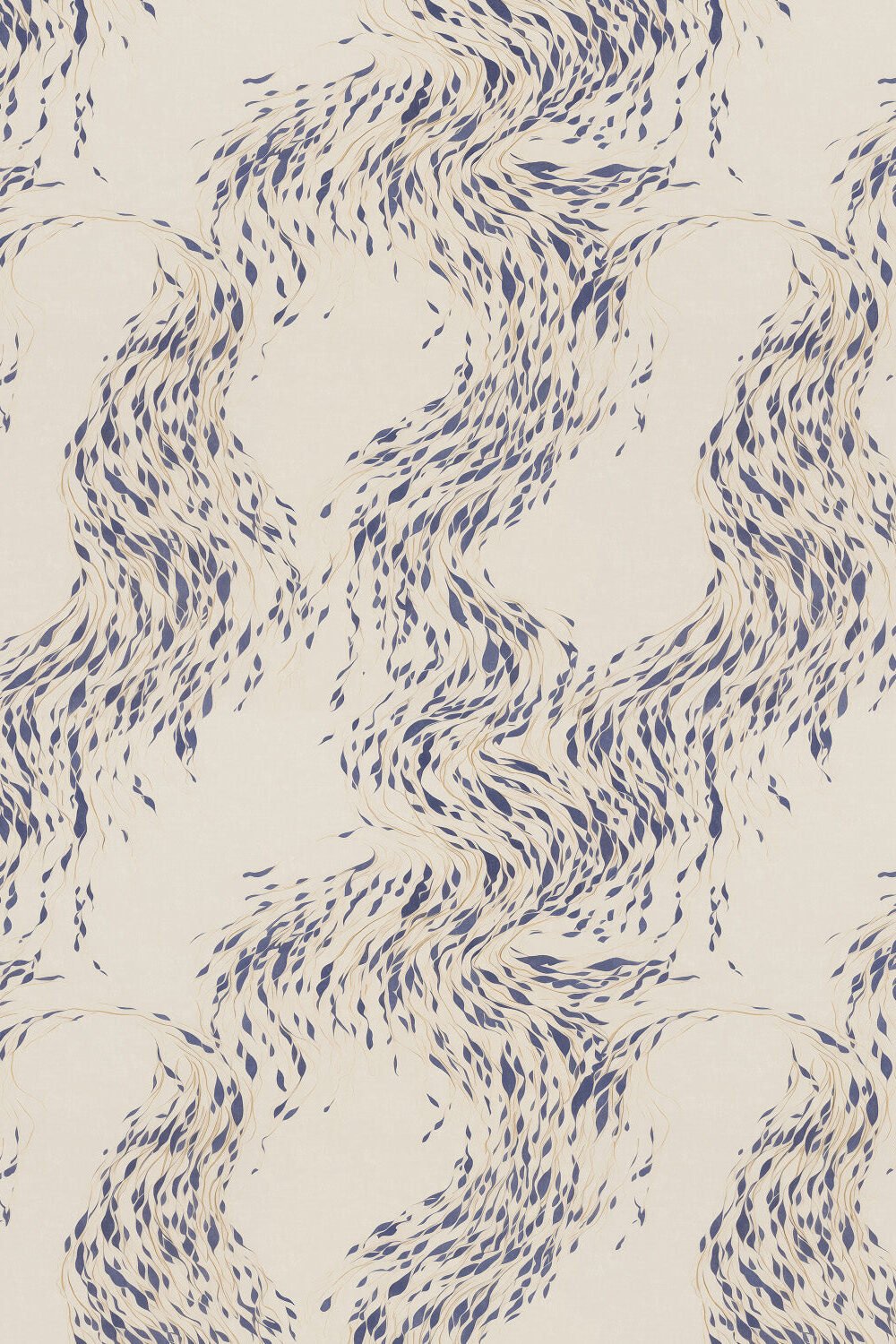Atlantic Tides in Navy Blue Wallpaper
