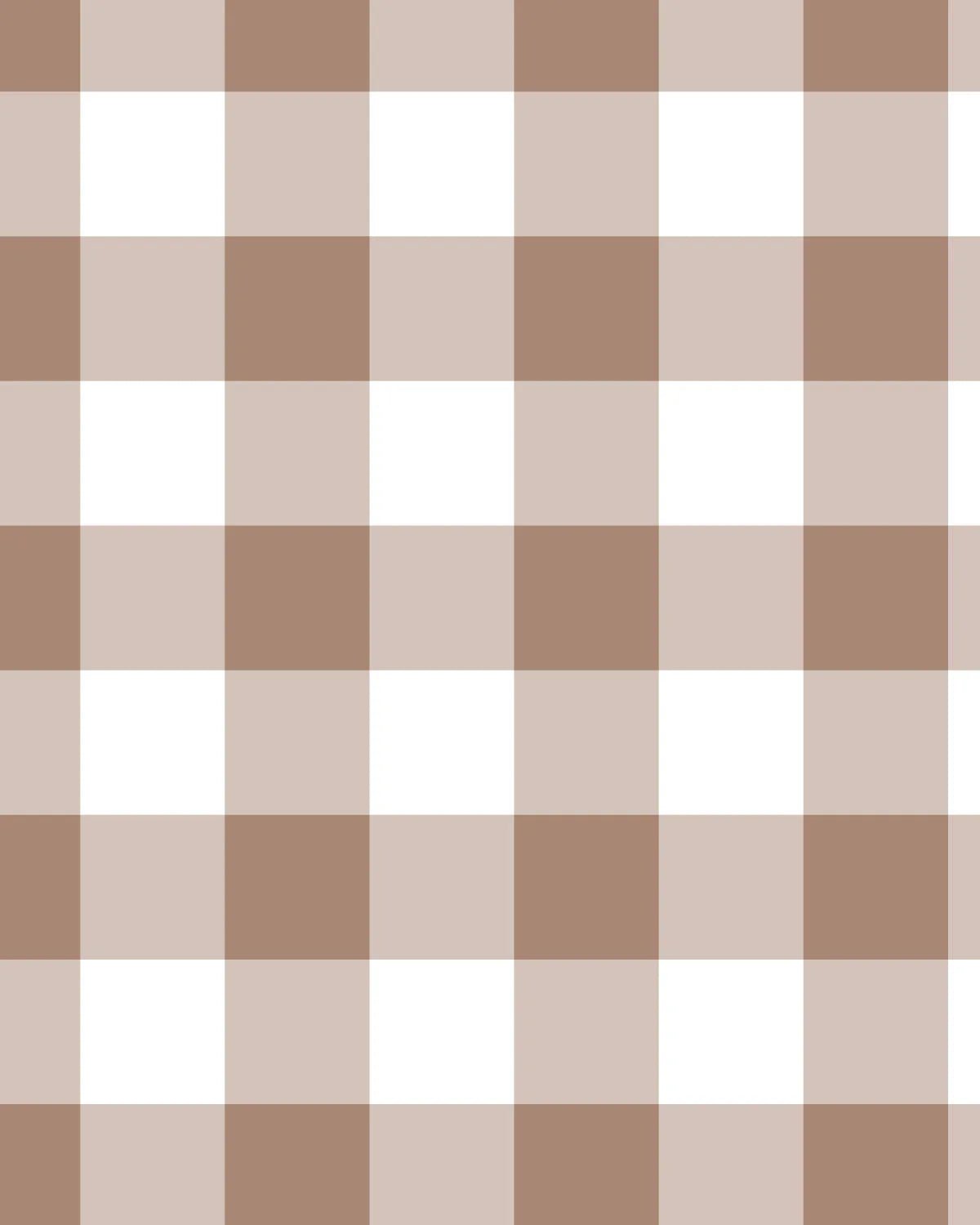 Medium Gingham Check Chocolate Brown Wallpaper