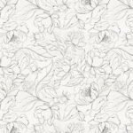 Sketchbook Florals Black & White Wallpaper